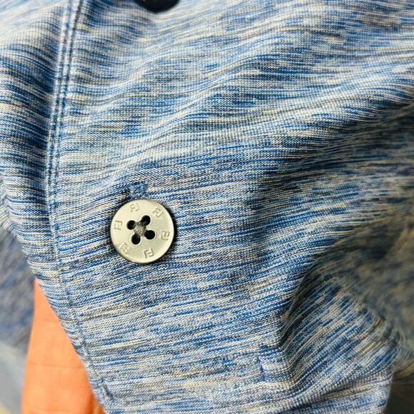 FootJoy Polo Shirt Mens XL Heathered Blue Short Sleeve Embroidered Pullover 0295 - Picture 3 of 9